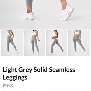 New Never Worn - NVGTN Light Grey Solid Seamless Leggings - Size Small